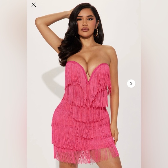 Fashion Nova Dresses & Skirts - Fashion Nova Strapless Fringe Dress